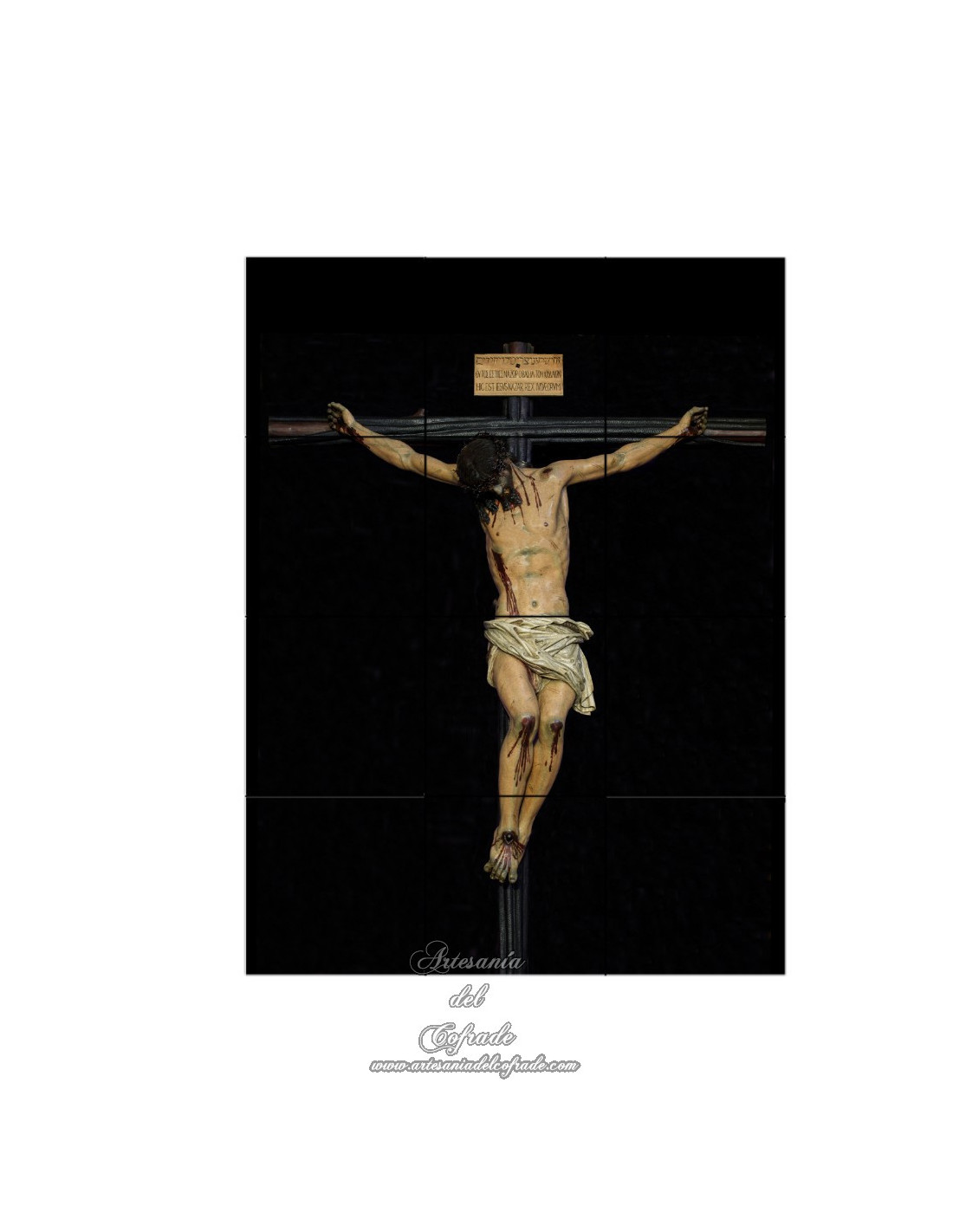 Retablo cerámico del Cristo de la Fundación Sevilla de la Hermandad de los Negritos