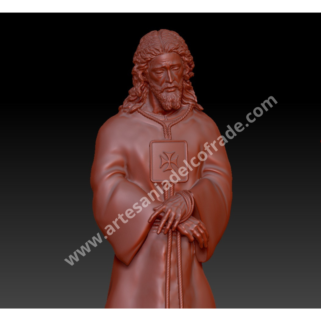 Cristo Cautivo San Pablo 3D modelado en ZBrush e impreso en resina, encargo personalizado en Artesanía del Cofrade