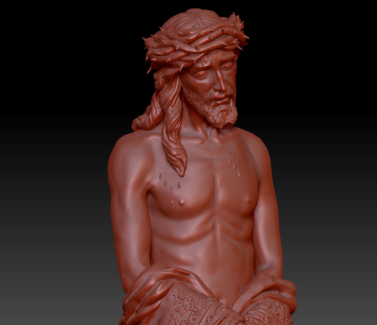 Cristo 3D de la Presentación al Pueblo de San Benito, vista frontal