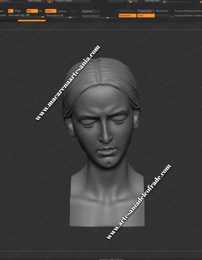 Virgen de los Dolores de Villanueva del Ariscal 3D en resina, imaginería cofrade inspirada en José Montes de Oca.